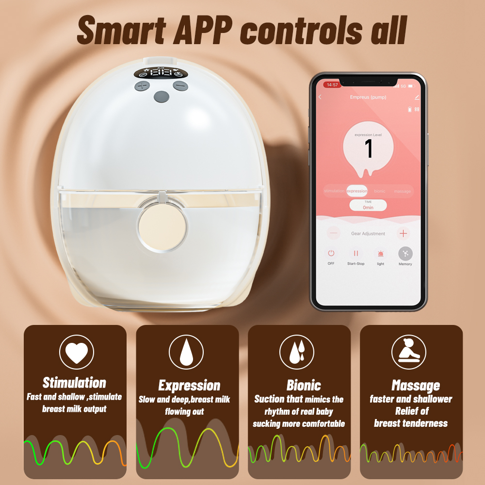 Babyforce H-11 Akıllı Göğüs Pompası – Telefon Uygulamalı, Şarjlı, Giyilebilir, Elektrikli, Sessiz Çalışma ve Elleri Serbest Kullanım